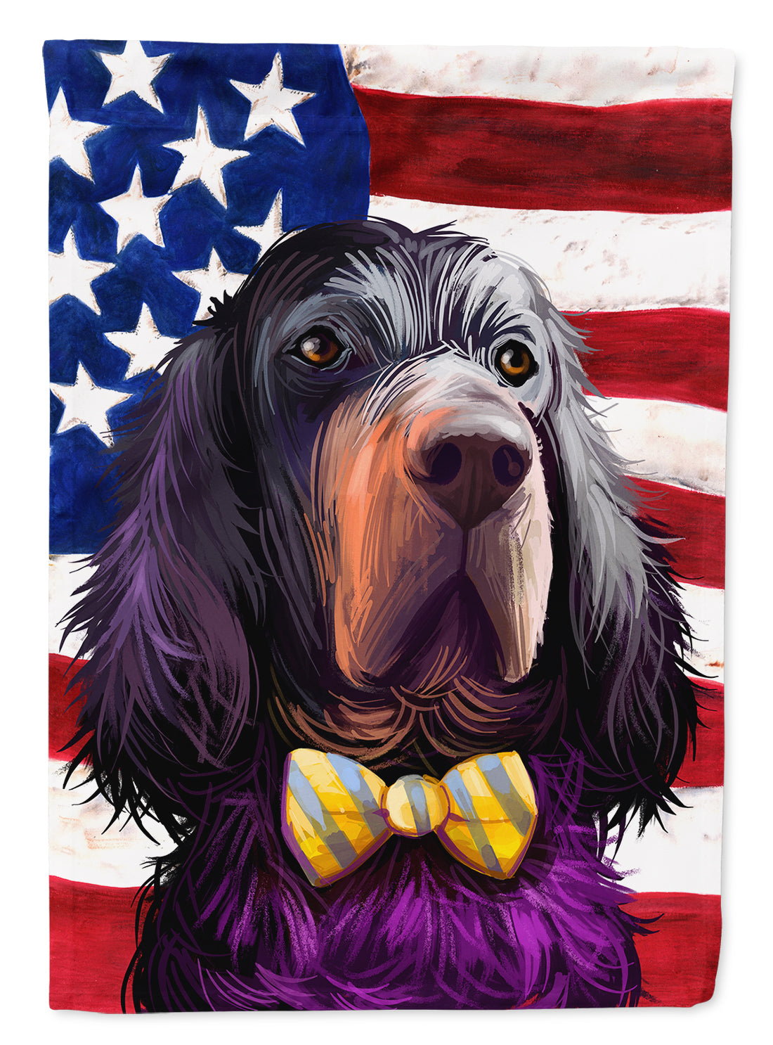 Gordon Setter Dog American Flag House Flag 28x40 Porch Sleeve Pole Decorative Outside Yard Banner Artwork Wall Hanging, Polyester