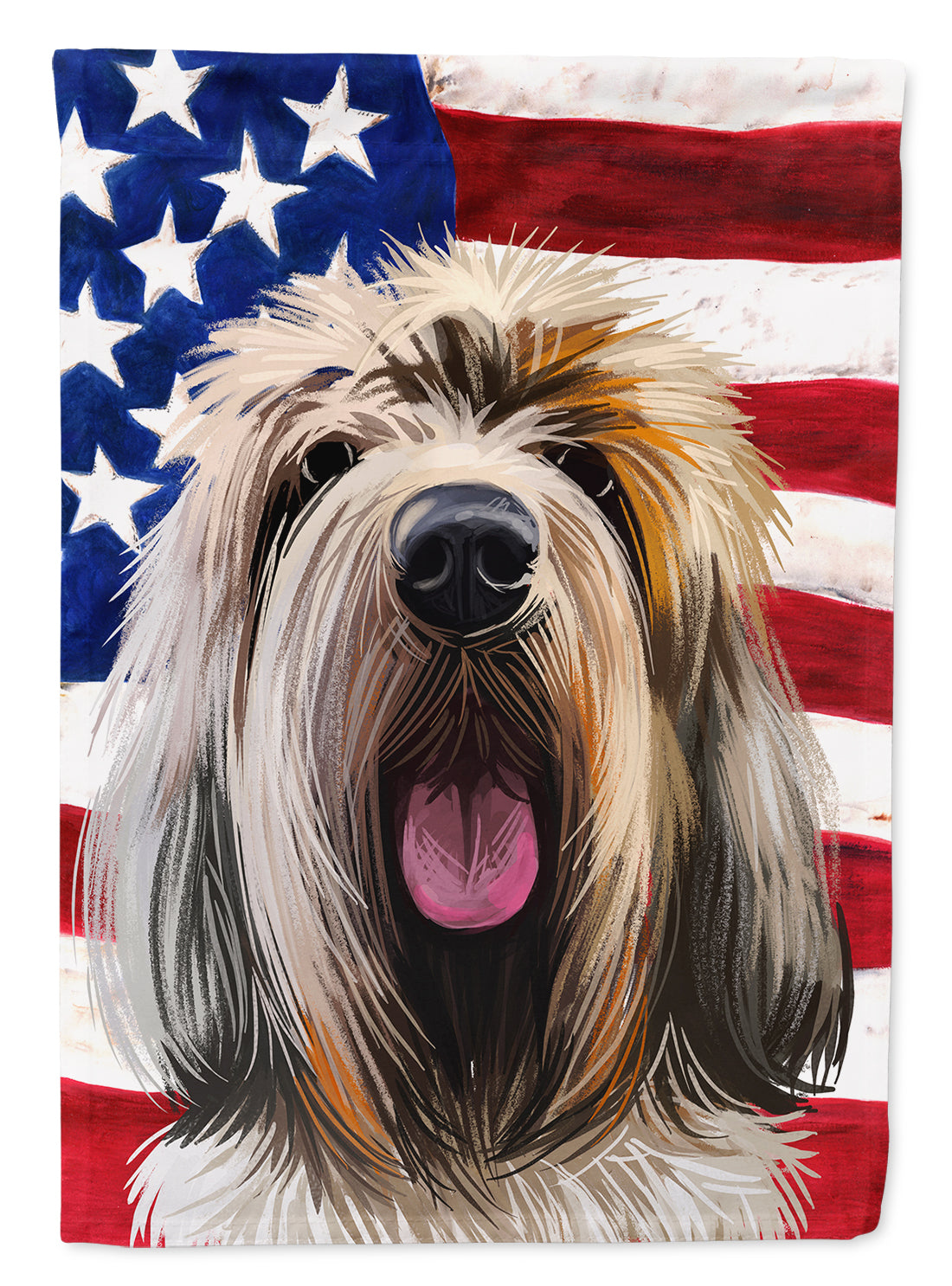 Grand Griffon Vendeen Dog American Flag House Flag 28x40 Porch Sleeve Pole Decorative Outside Yard Banner Artwork Wall Hanging, Polyester
