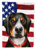 Greater Swiss Mountain Dog American Flag House Flag 28x40 Porch Sleeve Pole Decorative Outside Yard Banner Artwork Wall Hanging, Polyester
