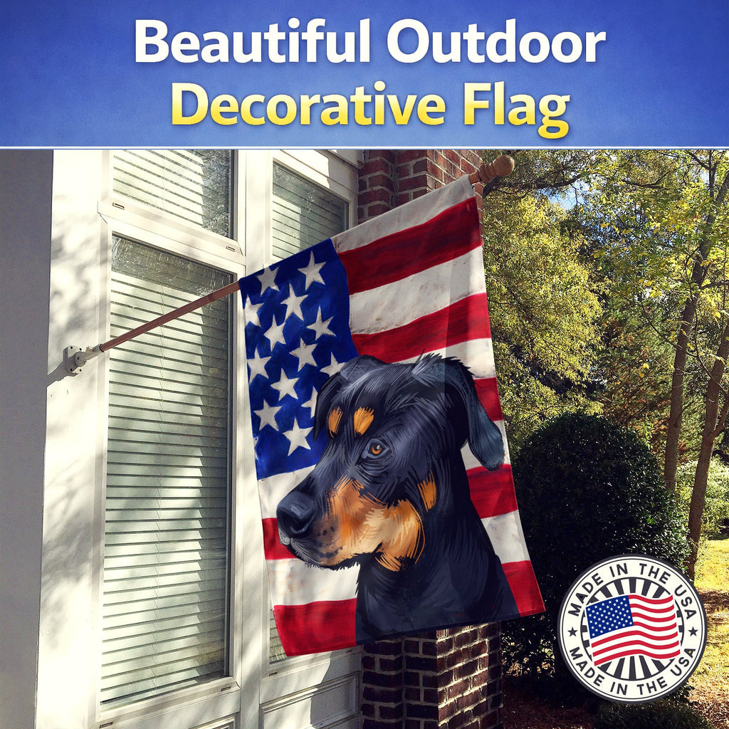 Greek Harehound Dog American Flag House Flag 28x40 Porch Sleeve Pole Decorative Outside Yard Banner Artwork Wall Hanging, Polyester