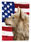 Greenland Dog American Flag House Flag 28x40 Porch Sleeve Pole Decorative Outside Yard Banner Artwork Wall Hanging, Polyester