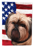 Griffon Bruxellois Dog American Flag House Flag 28x40 Porch Sleeve Pole Decorative Outside Yard Banner Artwork Wall Hanging, Polyester