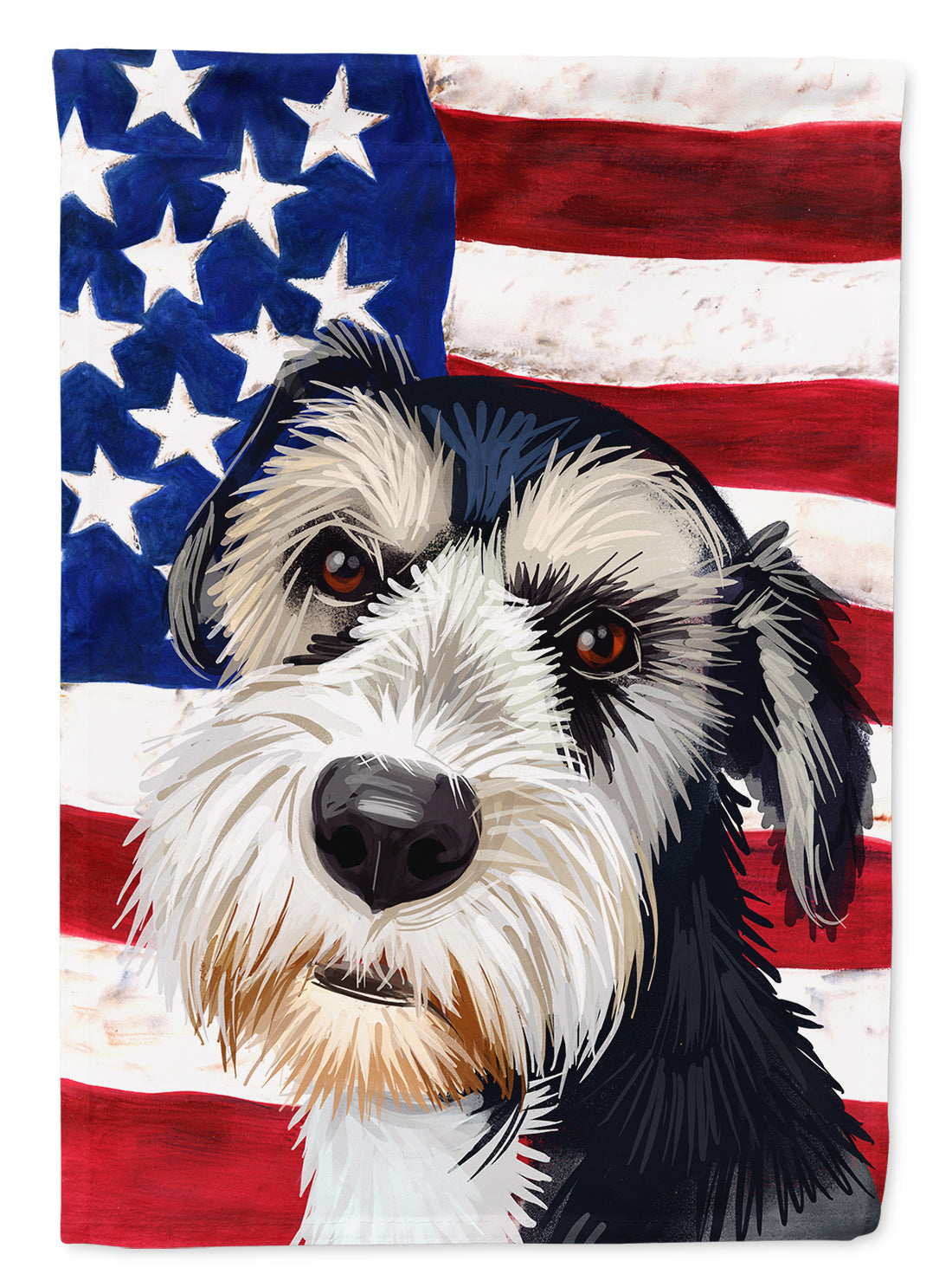 Griffon Nivernais Dog American Flag House Flag 28x40 Porch Sleeve Pole Decorative Outside Yard Banner Artwork Wall Hanging, Polyester