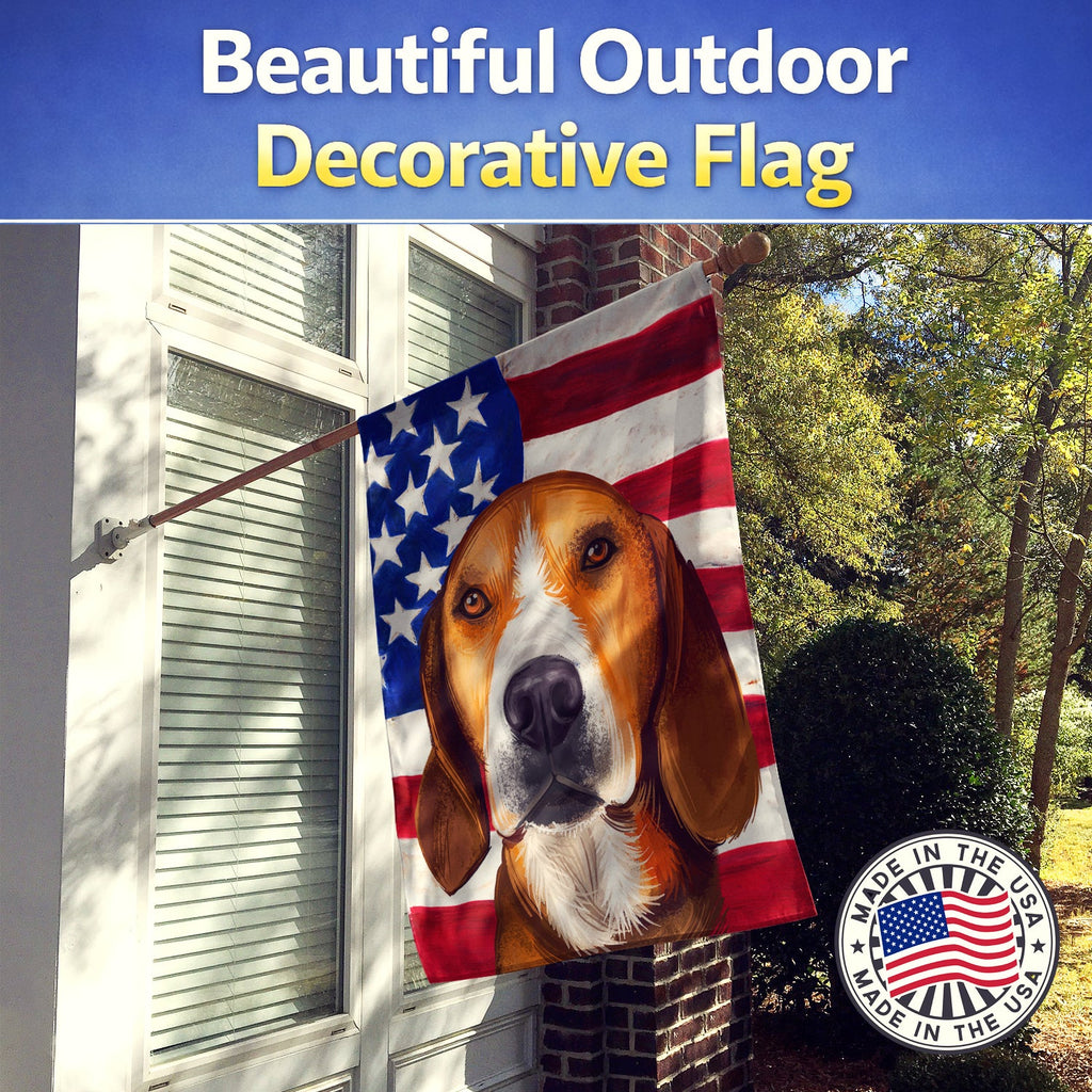 Hamiltonstovare Dog American Flag House Flag 28x40 Porch Sleeve Pole Decorative Outside Yard Banner Artwork Wall Hanging, Polyester