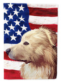 Himalayan Sheepdog Dog American Flag House Flag 28x40 Porch Sleeve Pole Decorative Outside Yard Banner Artwork Wall Hanging, Polyester
