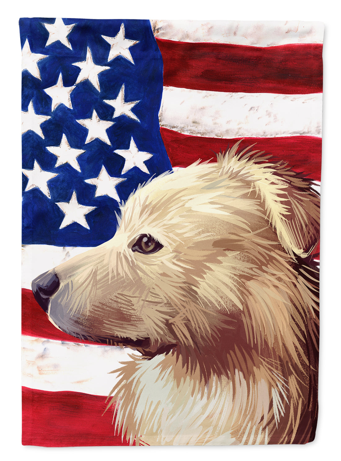 Himalayan Sheepdog Dog American Flag House Flag 28x40 Porch Sleeve Pole Decorative Outside Yard Banner Artwork Wall Hanging, Polyester