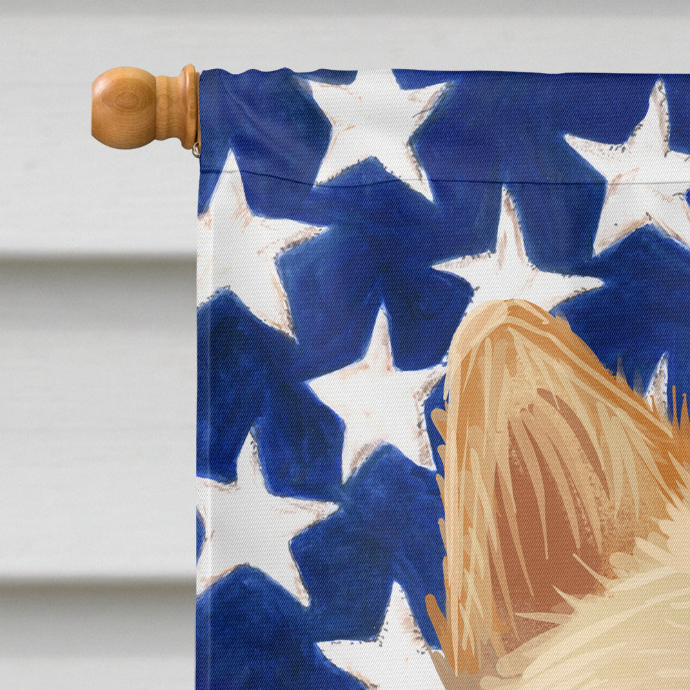 Hokkaido Dog American Flag House Flag 28x40 Porch Sleeve Pole Decorative Outside Yard Banner Artwork Wall Hanging, Polyester