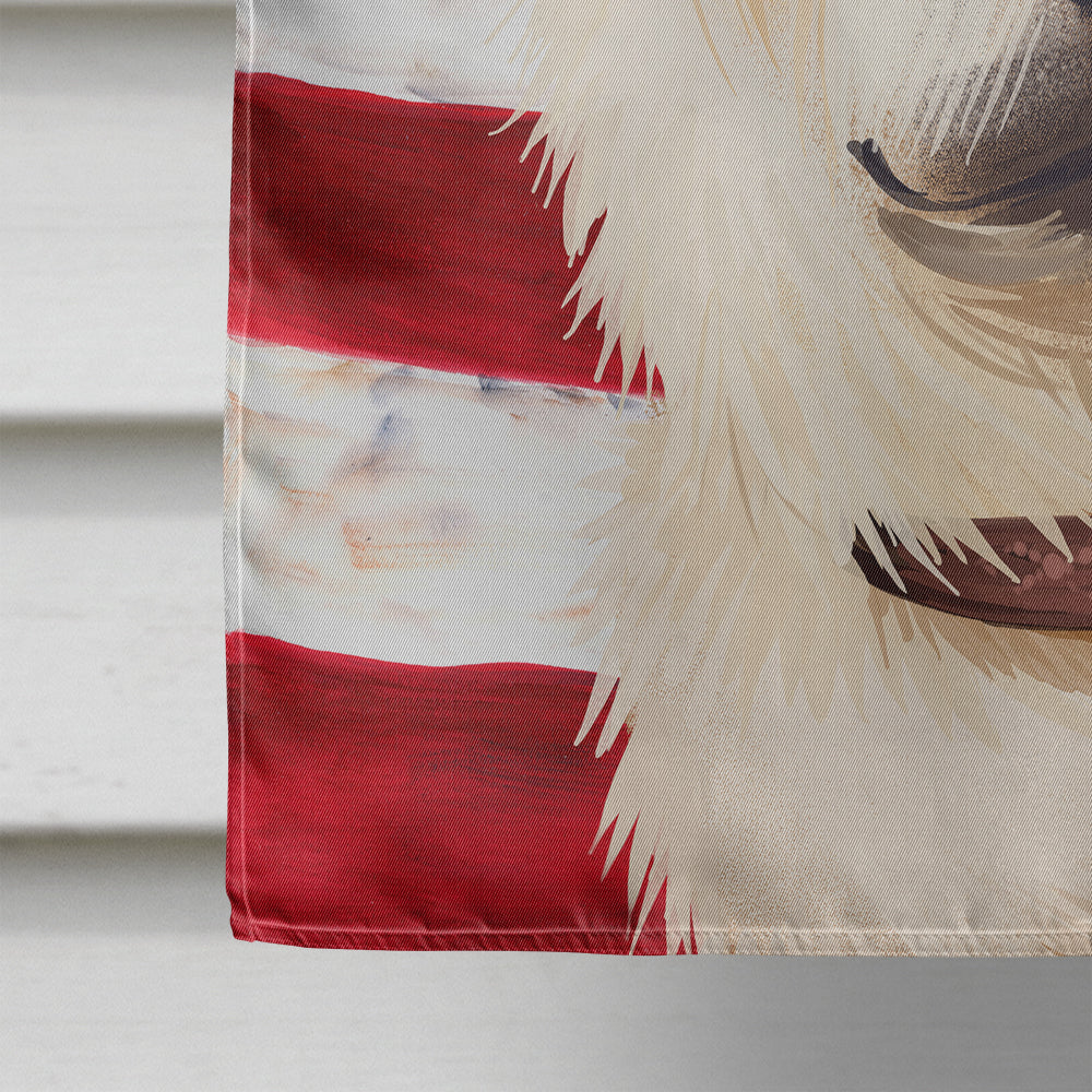 Hokkaido Dog American Flag House Flag 28x40 Porch Sleeve Pole Decorative Outside Yard Banner Artwork Wall Hanging, Polyester