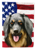 Hovawart Dog American Flag House Flag 28x40 Porch Sleeve Pole Decorative Outside Yard Banner Artwork Wall Hanging, Polyester