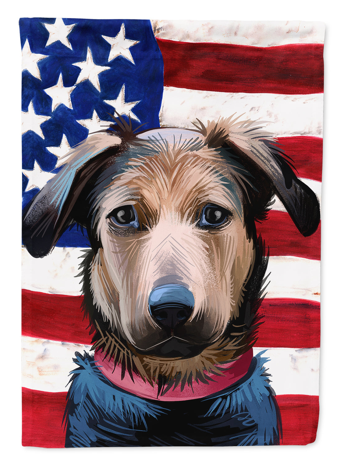 Huntaway Dog American Flag House Flag 28x40 Porch Sleeve Pole Decorative Outside Yard Banner Artwork Wall Hanging, Polyester
