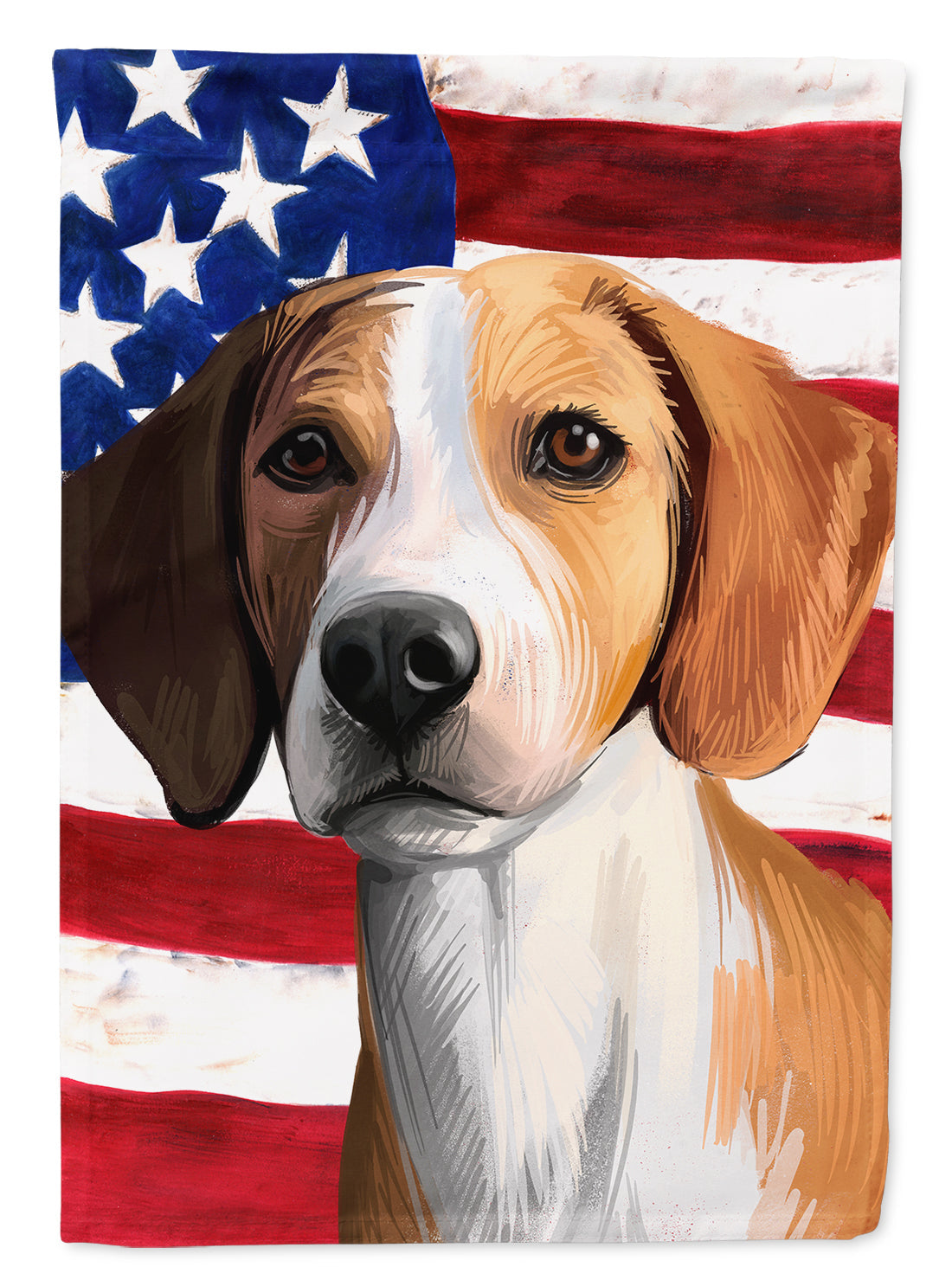 Hygenhund Dog American Flag House Flag 28x40 Porch Sleeve Pole Decorative Outside Yard Banner Artwork Wall Hanging, Polyester