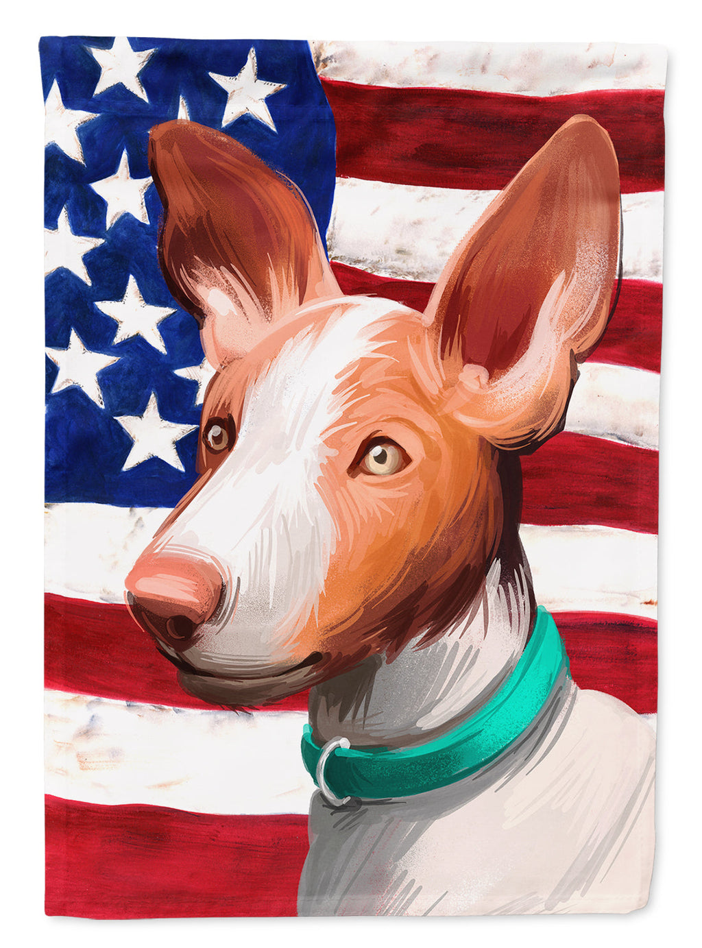 Ibizan Hound Dog American Flag House Flag 28x40 Porch Sleeve Pole Decorative Outside Yard Banner Artwork Wall Hanging, Polyester