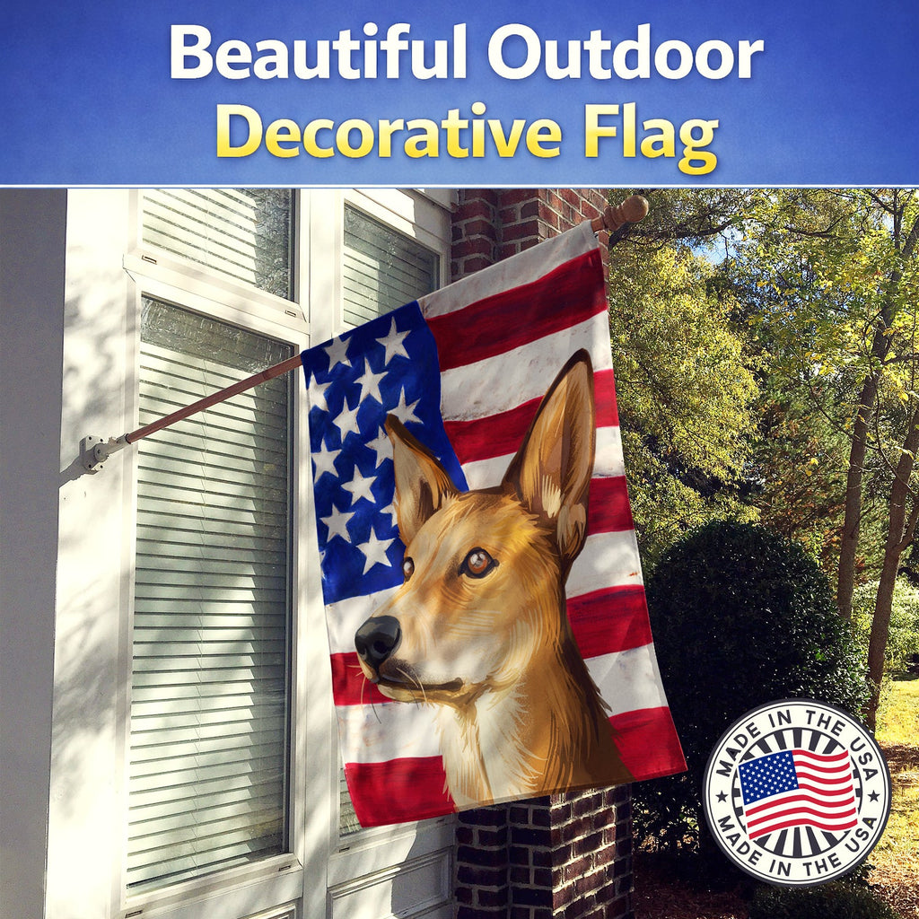 Indian pariah dog American Flag House Flag 28x40 Porch Sleeve Pole Decorative Outside Yard Banner Artwork Wall Hanging, Polyester