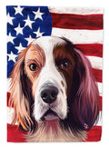 Irish Red and White Setter American Flag House Flag 28x40 Porch Sleeve Pole Decorative Outside Yard Banner Artwork Wall Hanging, Polyester