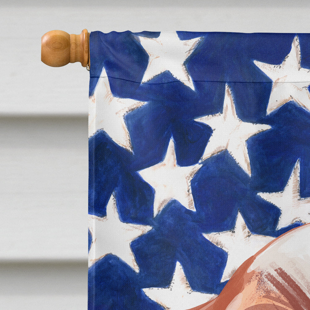 Irish Red and White Setter American Flag House Flag 28x40 Porch Sleeve Pole Decorative Outside Yard Banner Artwork Wall Hanging, Polyester