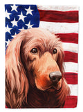 Irish Setter Dog American Flag House Flag 28x40 Porch Sleeve Pole Decorative Outside Yard Banner Artwork Wall Hanging, Polyester