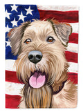 Irish Terrier American Flag House Flag 28x40 Porch Sleeve Pole Decorative Outside Yard Banner Artwork Wall Hanging, Polyester