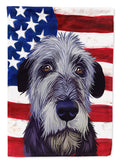 Irish Wolfhound American Flag House Flag 28x40 Porch Sleeve Pole Decorative Outside Yard Banner Artwork Wall Hanging, Polyester