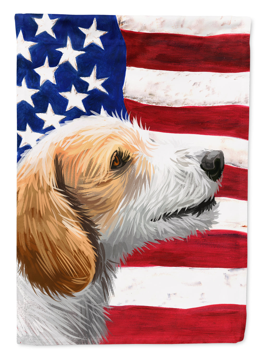 Istrian Coarse-haired Hound American Flag House Flag 28x40 Porch Sleeve Pole Decorative Outside Yard Banner Artwork Wall Hanging, Polyester
