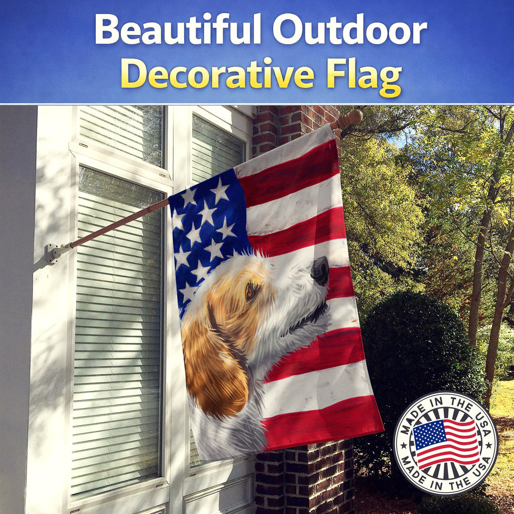 Istrian Coarse-haired Hound American Flag House Flag 28x40 Porch Sleeve Pole Decorative Outside Yard Banner Artwork Wall Hanging, Polyester