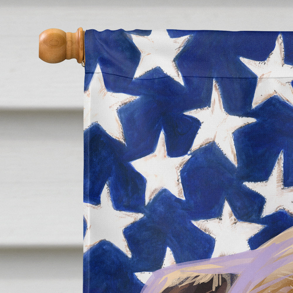 Italian Greyhound American Flag House Flag 28x40 Porch Sleeve Pole Decorative Outside Yard Banner Artwork Wall Hanging, Polyester