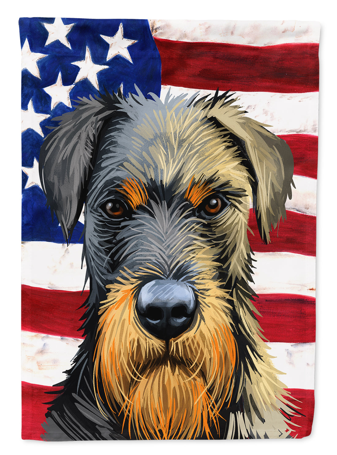Jagdterrier American Flag House Flag 28x40 Porch Sleeve Pole Decorative Outside Yard Banner Artwork Wall Hanging, Polyester