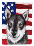 Jamthund American Flag House Flag 28x40 Porch Sleeve Pole Decorative Outside Yard Banner Artwork Wall Hanging, Polyester