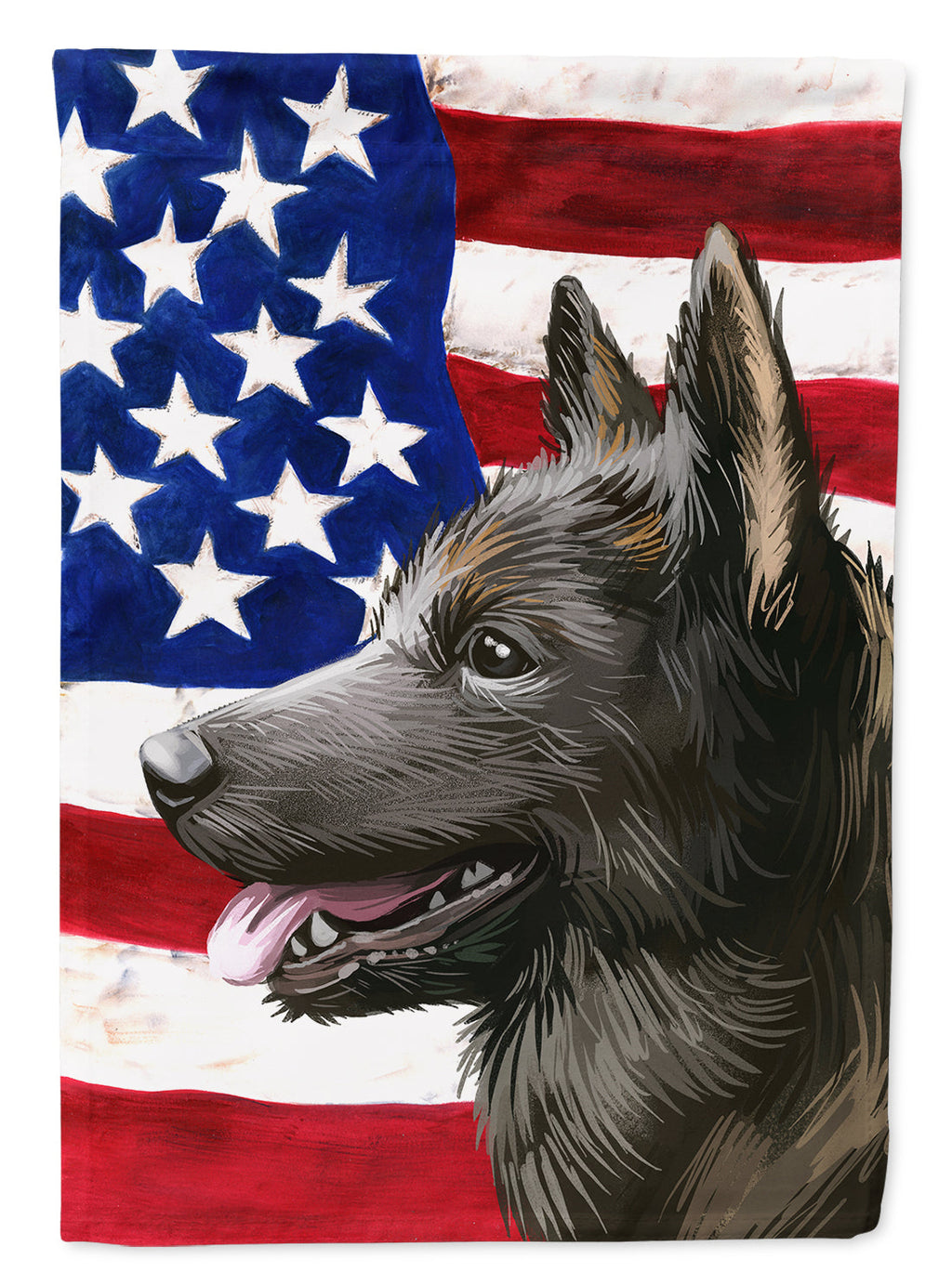 Kai Ken American Flag House Flag 28x40 Porch Sleeve Pole Decorative Outside Yard Banner Artwork Wall Hanging, Polyester
