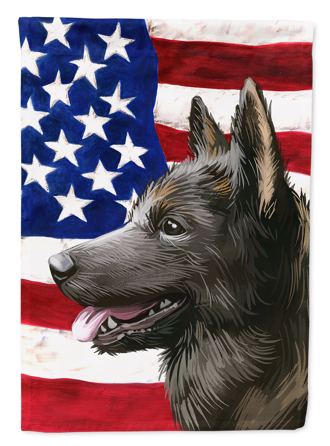 Kai Ken American Flag House Flag 28x40 Porch Sleeve Pole Decorative Outside Yard Banner Artwork Wall Hanging, Polyester