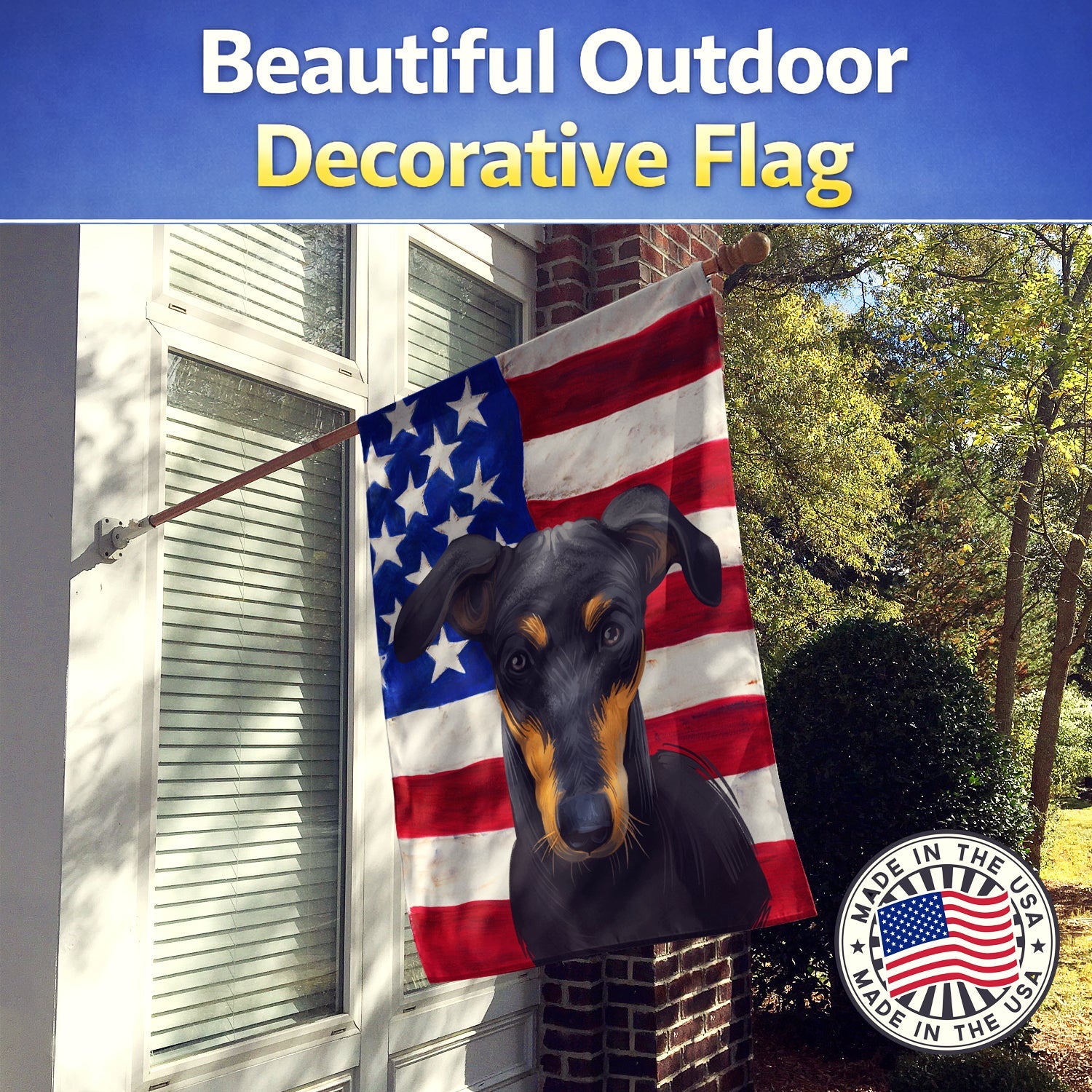 Kanni American Flag House Flag 28x40 Porch Sleeve Pole Decorative Outside Yard Banner Artwork Wall Hanging, Polyester