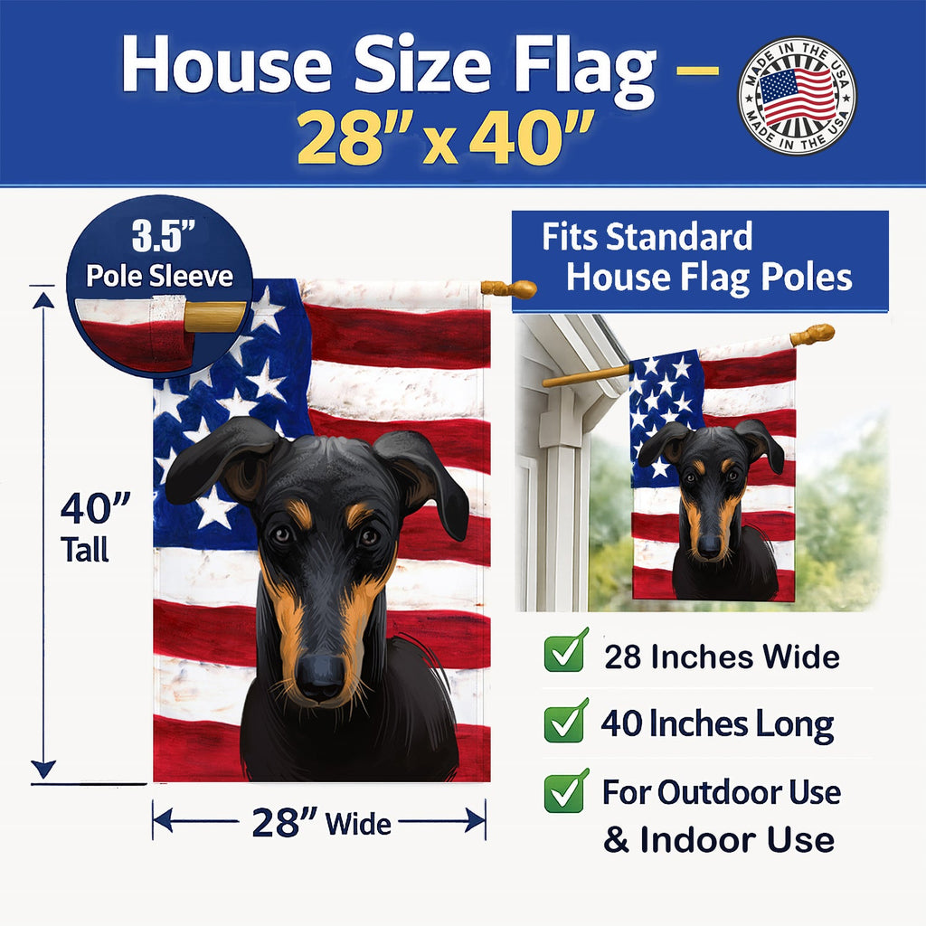 Kanni American Flag House Flag 28x40 Porch Sleeve Pole Decorative Outside Yard Banner Artwork Wall Hanging, Polyester