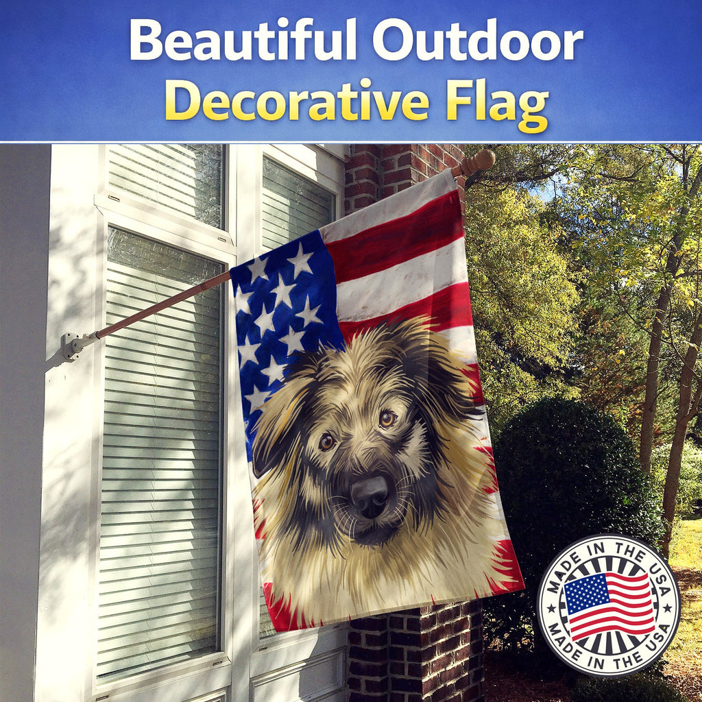 Karst Shepherd American Flag House Flag 28x40 Porch Sleeve Pole Decorative Outside Yard Banner Artwork Wall Hanging, Polyester