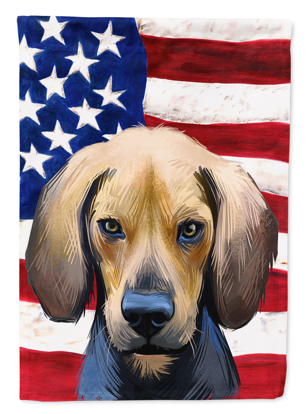 Kerry Beagle American Flag House Flag 28x40 Porch Sleeve Pole Decorative Outside Yard Banner Artwork Wall Hanging, Polyester