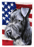 Kerry Blue Terrier American Flag House Flag 28x40 Porch Sleeve Pole Decorative Outside Yard Banner Artwork Wall Hanging, Polyester