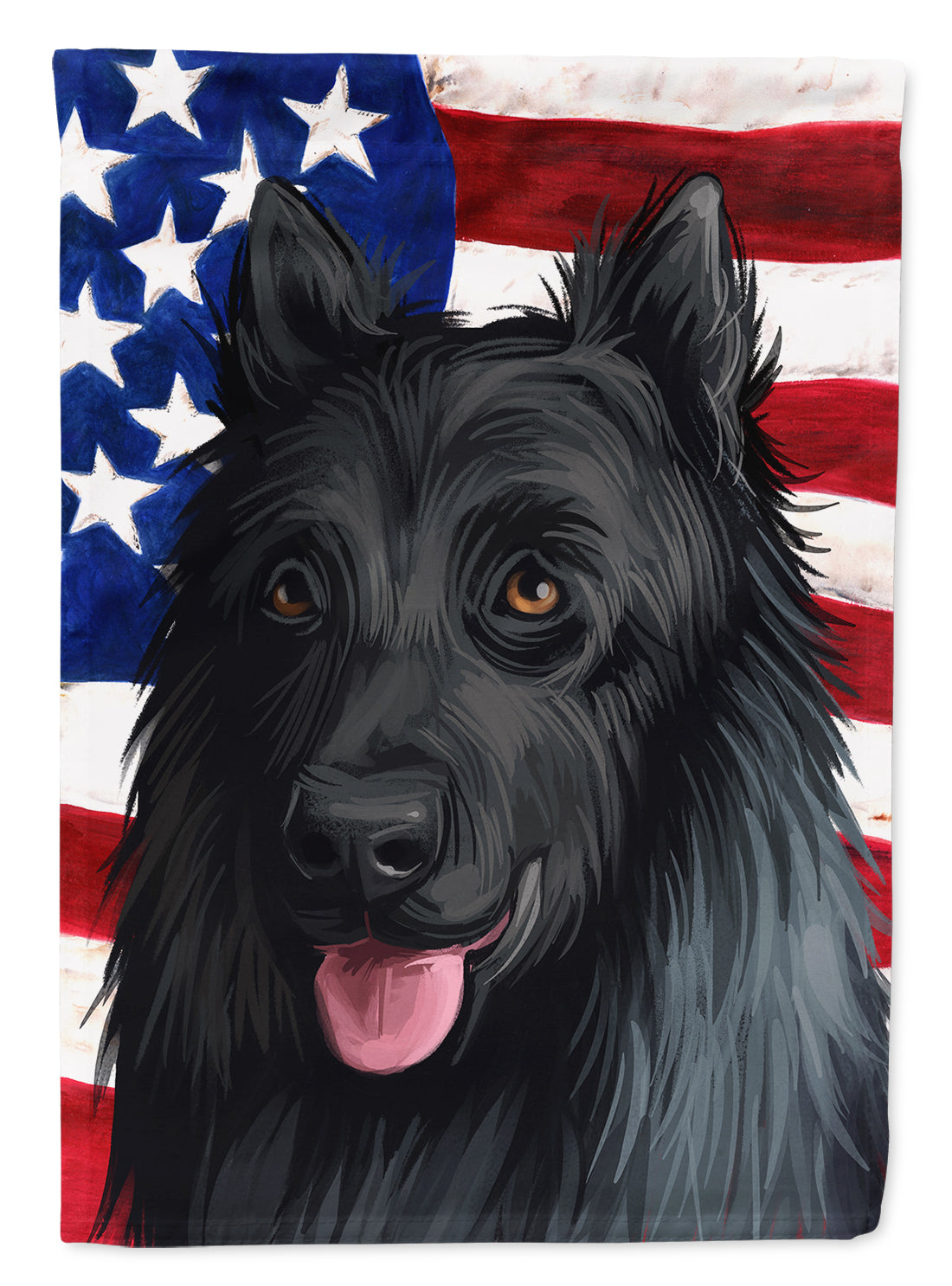King Shepherd American Flag House Flag 28x40 Porch Sleeve Pole Decorative Outside Yard Banner Artwork Wall Hanging, Polyester