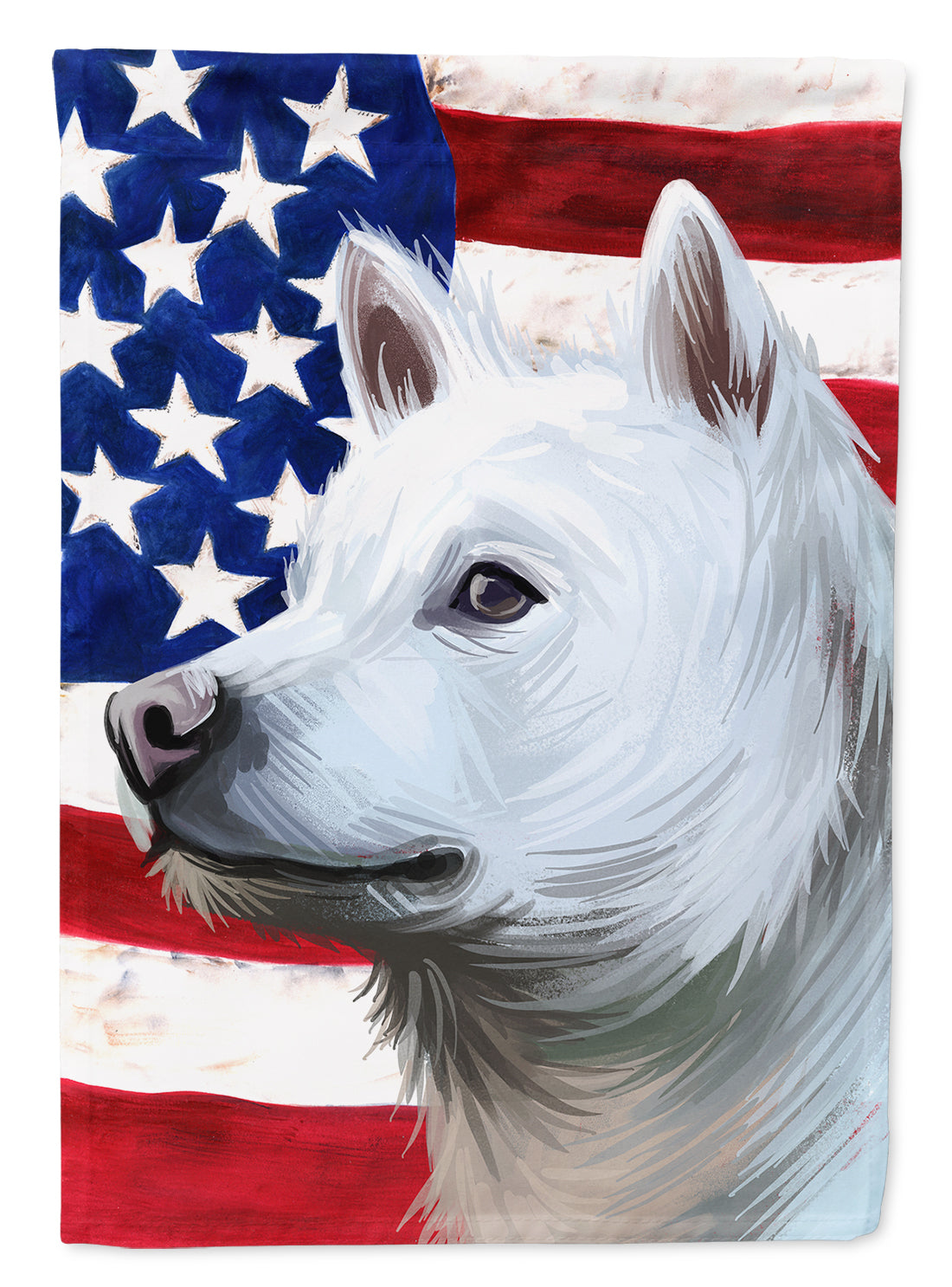 Kishu Ken American Flag House Flag 28x40 Porch Sleeve Pole Decorative Outside Yard Banner Artwork Wall Hanging, Polyester