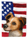 Kromfohrlander American Flag House Flag 28x40 Porch Sleeve Pole Decorative Outside Yard Banner Artwork Wall Hanging, Polyester
