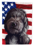 Lagotto Romagnolo American Flag House Flag 28x40 Porch Sleeve Pole Decorative Outside Yard Banner Artwork Wall Hanging, Polyester
