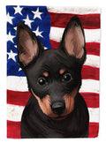 Lancashire Heeler American Flag House Flag 28x40 Porch Sleeve Pole Decorative Outside Yard Banner Artwork Wall Hanging, Polyester