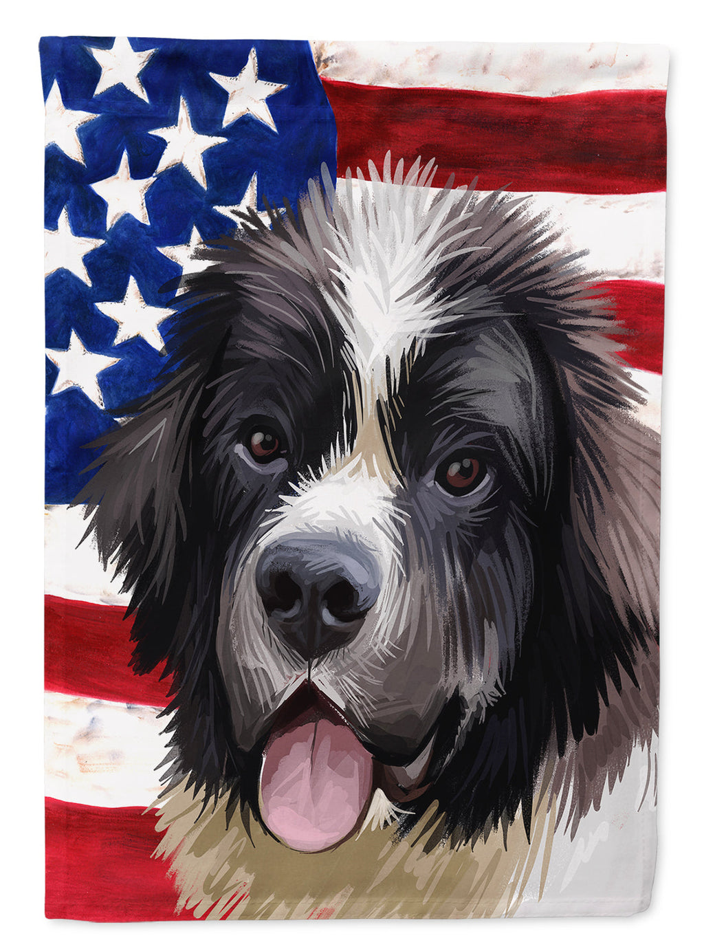 Landseer American Flag House Flag 28x40 Porch Sleeve Pole Decorative Outside Yard Banner Artwork Wall Hanging, Polyester