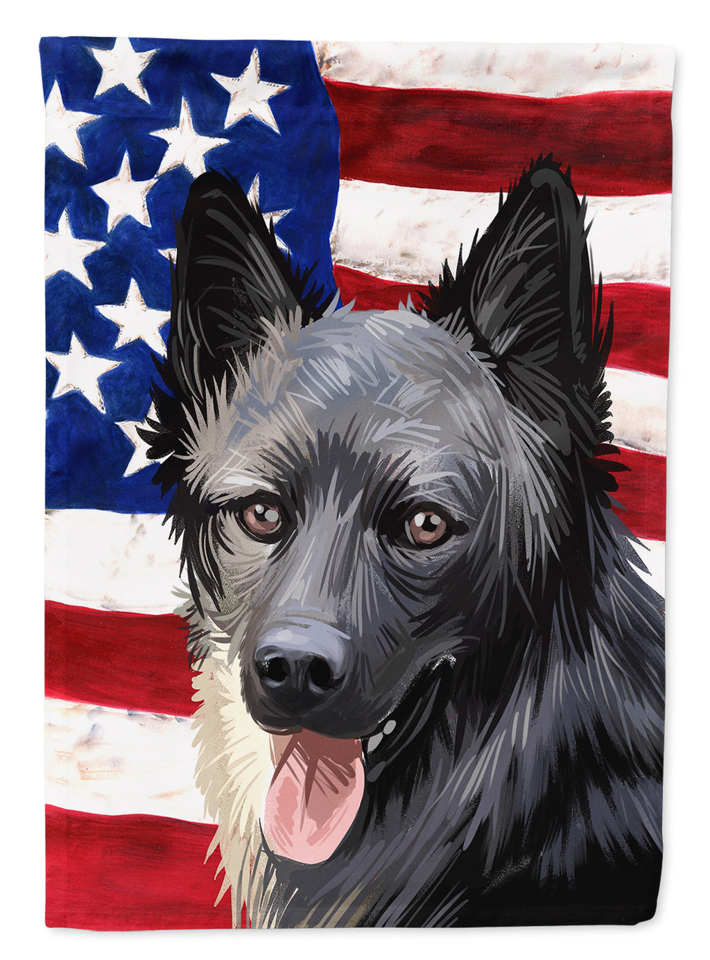 Lapponian Herder American Flag House Flag 28x40 Porch Sleeve Pole Decorative Outside Yard Banner Artwork Wall Hanging, Polyester
