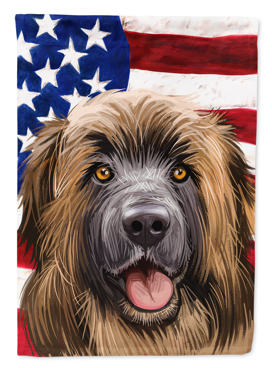 Leonberger American Flag House Flag 28x40 Porch Sleeve Pole Decorative Outside Yard Banner Artwork Wall Hanging, Polyester