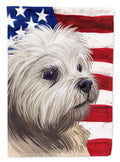 Lowchen American Flag House Flag 28x40 Porch Sleeve Pole Decorative Outside Yard Banner Artwork Wall Hanging, Polyester