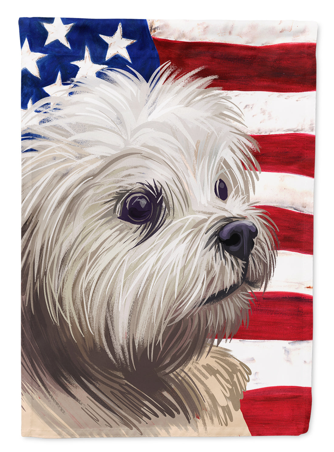 Lowchen American Flag House Flag 28x40 Porch Sleeve Pole Decorative Outside Yard Banner Artwork Wall Hanging, Polyester