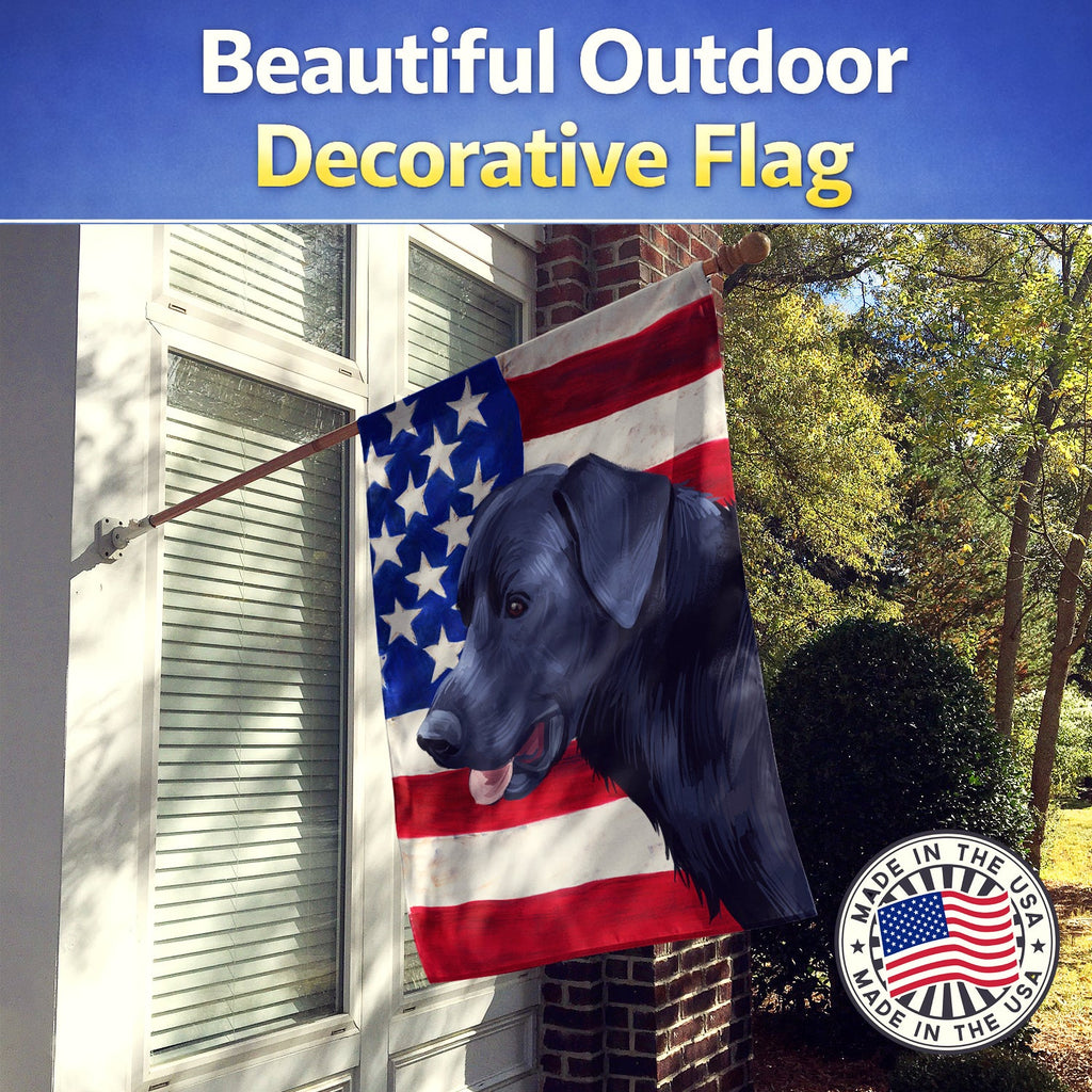 Majorca Shepherd Dog American Flag House Flag 28x40 Porch Sleeve Pole Decorative Outside Yard Banner Artwork Wall Hanging, Polyester