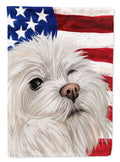Maltese American Flag House Flag 28x40 Porch Sleeve Pole Decorative Outside Yard Banner Artwork Wall Hanging, Polyester