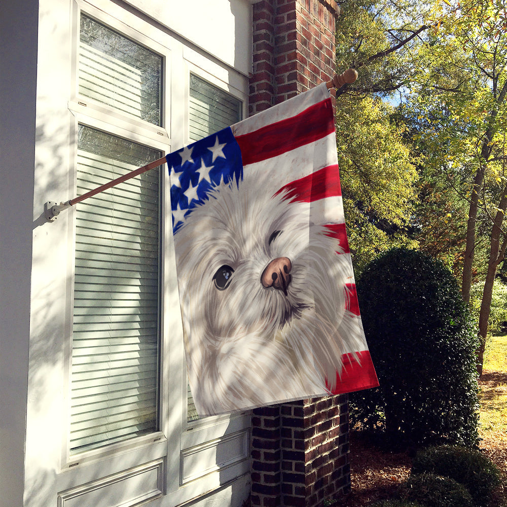 Maltese American Flag House Flag 28x40 Porch Sleeve Pole Decorative Outside Yard Banner Artwork Wall Hanging, Polyester
