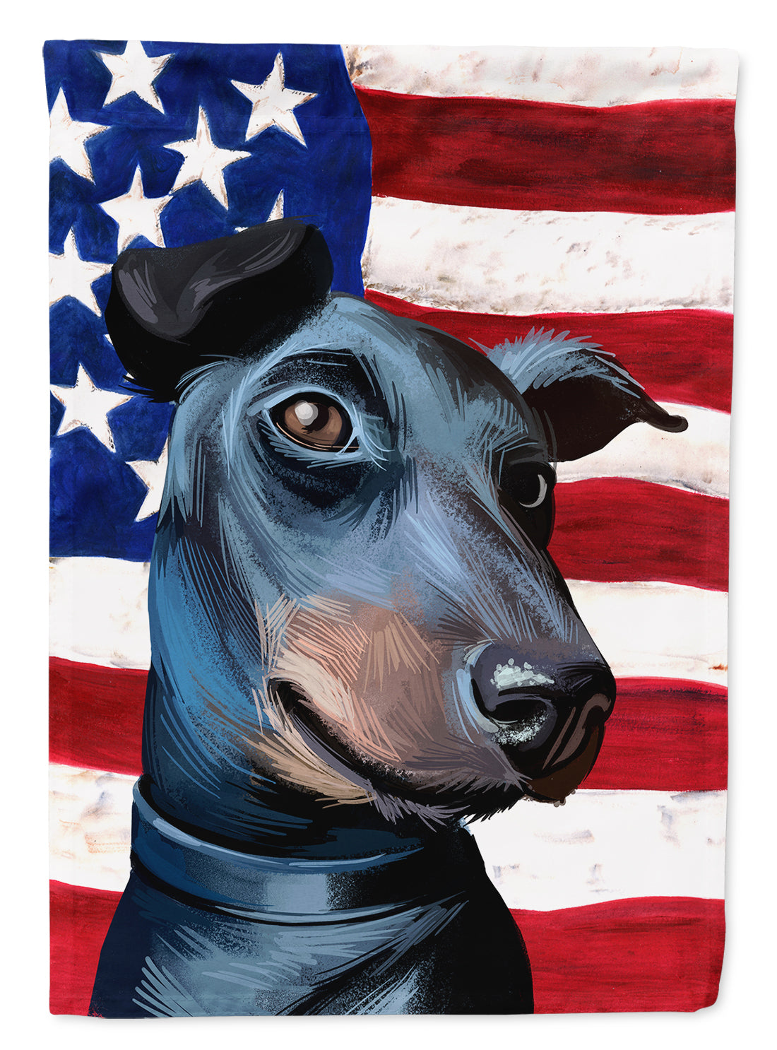 Manchester Terrier American Flag House Flag 28x40 Porch Sleeve Pole Decorative Outside Yard Banner Artwork Wall Hanging, Polyester