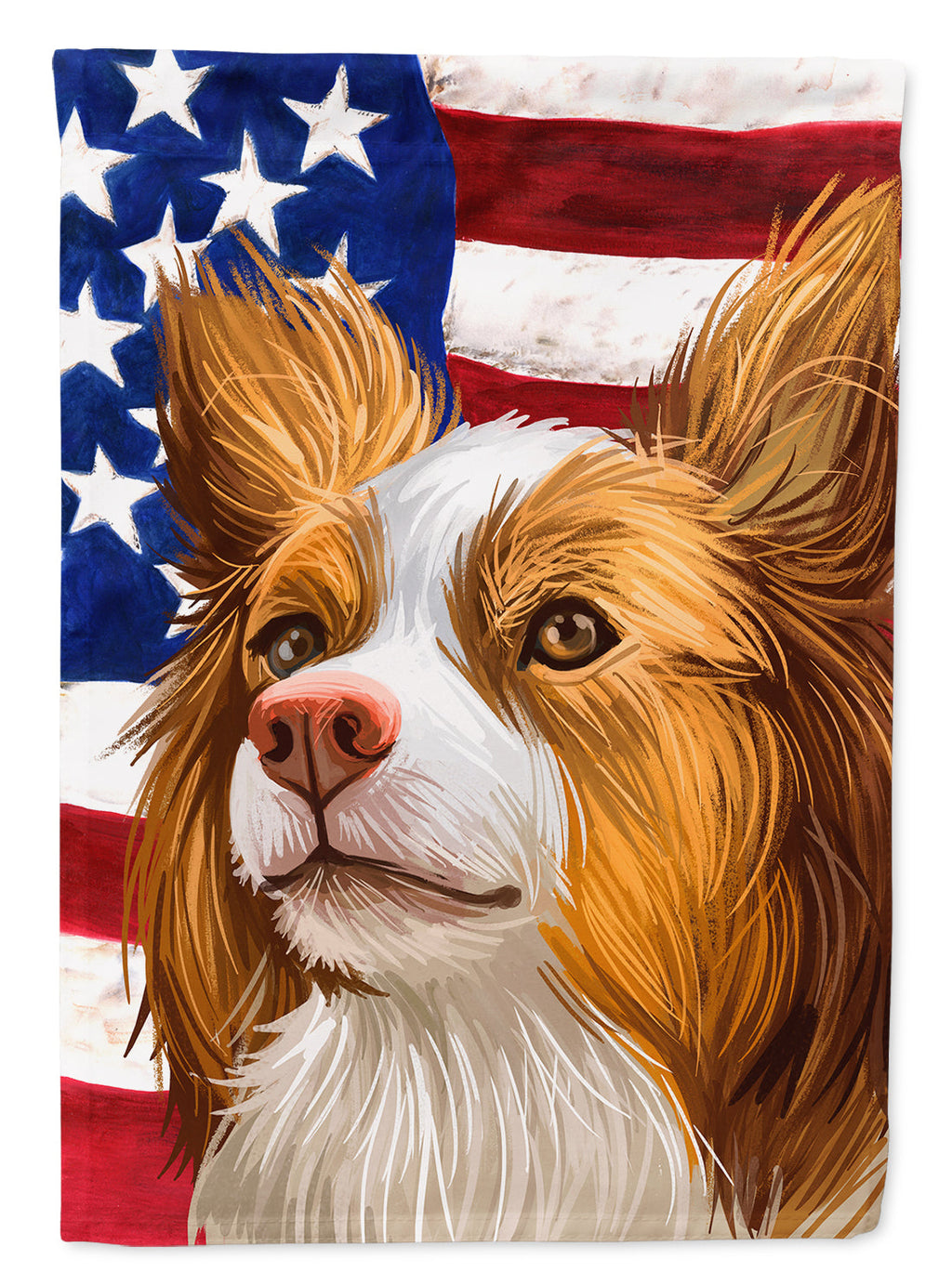 Miniature Australian Shepherd American Flag House Flag 28x40 Porch Sleeve Pole Decorative Outside Yard Banner Artwork Wall Hanging, Polyester