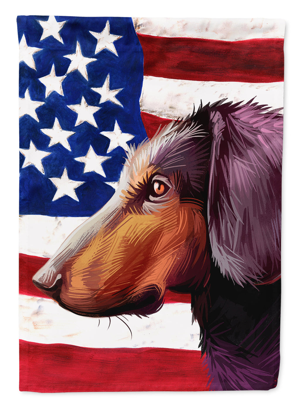 Montenegrin Mountain Hound American Flag House Flag 28x40 Porch Sleeve Pole Decorative Outside Yard Banner Artwork Wall Hanging, Polyester